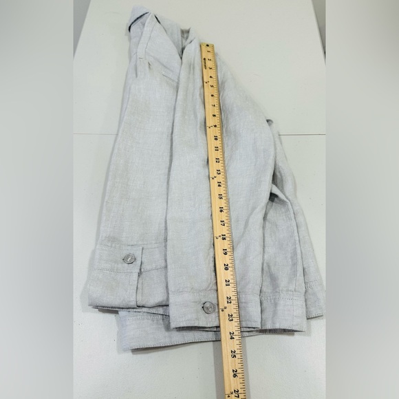 Chicos‎ Jacket Women’s Size 4 (20/22) Metallic Gray 100%  Linen Button Up - Picture 10 of 11